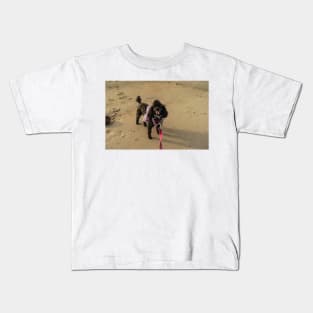 Toy poodle at beach Kids T-Shirt